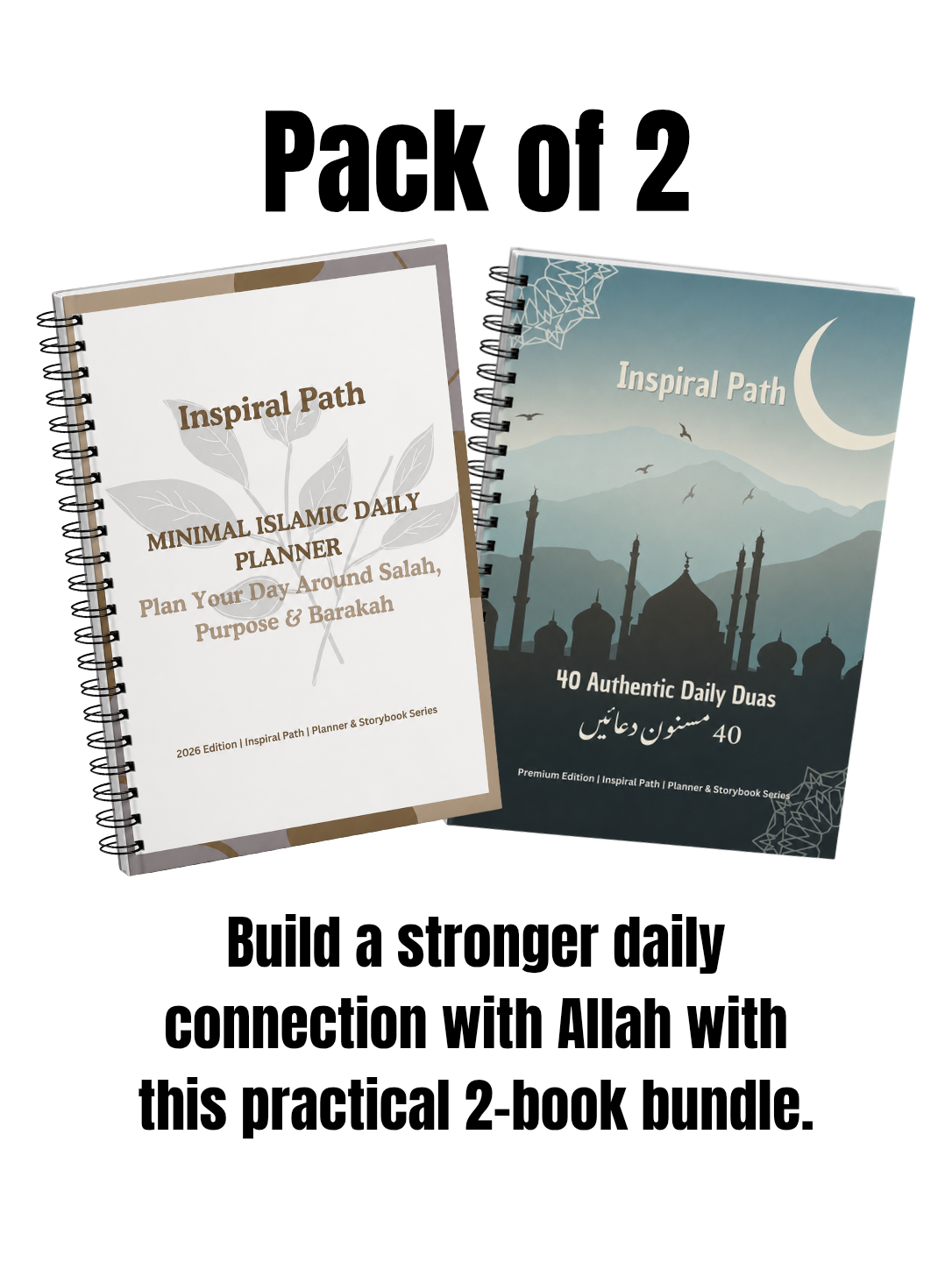 Bundle Pack - 40 Authentic Daily Duas + Minimal Islamic Daily Planner